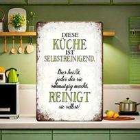 Planetjuice Vintage Metal Wall Art German Quote Kitchen Sign Rustic Farmhouse Decor (as the picture,20x30)
