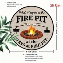 Planetjuice Vintage Fire Pit Metal Sign Durable Indoor Outdoor Weather Resistant Gift (as the picture,20x20)