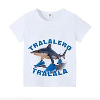 Italian Brainrot Tralalero Tralala Kids Shirt Funny Meme Graphic Tee Cotton 3XL