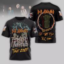 Def Leppard 2026 m. turo parašo 3D marškinėliai XL