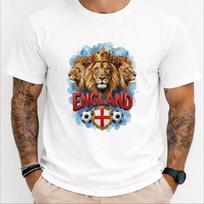 England World Cup Shirt, Three Lions Soccer Fan Tee, England Football Gift, British Pride Lion Graphic T-Shirt, St George's Cross Fan Top S