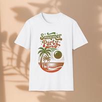 Summer Party palm trees sunset Children's Children's T  Children's T-shirt | beach retro tropical design 100