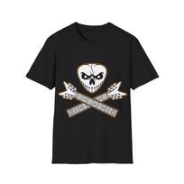 Guitar Skull and Bones T-Shirt, Rock Metal Music Tee, Unisex Regular Fit Top L