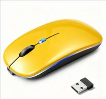 Wireless Mouse, Rechargeable, Silent, Ultra-Thin, 2.4GHz, USB Receiver Included, Compatible with OfficeLaptop PCs, WindowsMaciOS, Gray