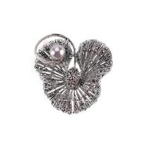 Bo Xin Yun Retro Gunmetal Black Pearl Rhinestone Brooch Pin Corsage Accessories