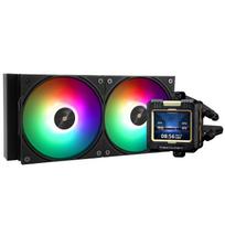 Thermalright FW 240 Black ARGB CPU Water Cooler, 2 PWM Fans with 2000 RPM, 320240 Resolution IPS LCD Screen, Liquid CPU Cooler, for AMD AM4AM5Intel