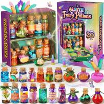 Alritz Fairy Potion Kit for Kids - Magic Potion Making Kit with 20 Bottles and Glitter Crystals - Birthday Gift for Girls Ages 6 7 8 9 10 11 12 -