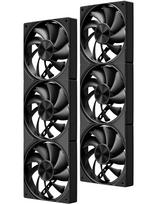 upHere PC Case Fans 360mm, Daisy-Chain Compatible, 4-Pin Connector, Silent, PWM 600-1650RPM, DC12V, 6 x 120mm CPU Fans (2 Black) [U3K6]