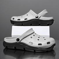 Cross-Strap Soft-Soled Non-Slip Couple Beach Slippers, Thick-Sole, Anti-Odor, Breathable, Closed-Toe. 45