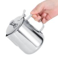 With Lid Milk Frothing Pitcher Stainless Steel Coffee Pitcher Steaming Jug  Home Coffee 600ml