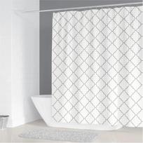 200x180cm Bathroom Waterproof Shower Curtain Simple Geometric Pattern Printing Polyester Home Decoration Curtain With 12 Hooks (as the picture,W90xH180cm)