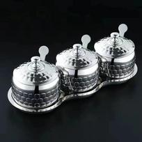 350ml Luxury Stainless Steel Salt Jar, Sugar Bowl, Spice Bottle with Spoon, Spice Container Set, Kitchen Accessories