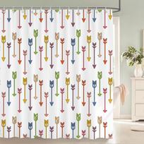 Colorful Geometric Mosaic Polka Dot Shower Curtain Waterproof Polyester Fabric Bathroom Curtain With Hooks Quick Dry Washable Fo (as the picture,120x180cm)