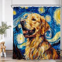 Funny Animals Shower Curtain Cat Riding Shark Corgi Dog Cartoon Children Bathroom Curtain Kids Polyester Bath Decor with Hooks (as the picture,90x180cm-35x70in)