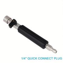 High-Pressure Ball Valve Extension Rod - 1/4  Quick Insert + M22-14 Thread, Optional 90° Spray Nozzle
