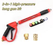 3-in-1 High Pressure Water Gun Kit, 3-Section Detachable, 5 Nozzles with Base, Fits M22-14/15 Thread, 1/4  Quick Connect