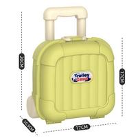 Extendable Handle Trolley Case Plastic Carrying Box Sundries Storage Box  Home Organization small-green