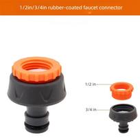 Multi-Size Garden Hose Quick Connector with Shut-Off Valve Rubber Coated 1/2  3/4  3/8  Tap Adapter for Irrigation Car Wash Lawn