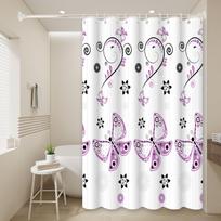 1pc Purple butterfly shower curtain  waterproof Peva covering curtain (as the picture,80*180cm)