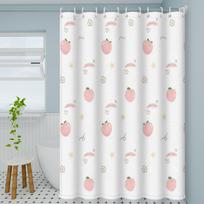 Juicy Peach Shower Curtain - Soft Pink Fruit Polyester Design (Peach,80*180cm) persikas