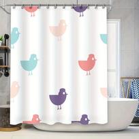 New Fashion Shower Curtain Home Decoration Waterproof Polyester Birds Printed Bathroom Accessories (as the picture,90x180cm)