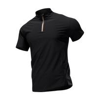 Men's Chinese Team Ice Silk Half-Zip Quick-Dry Stand Collar Sports T-Shirt XL