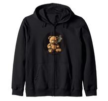 Smoker Teddy Bear Costume - Zip-up Hoodie for Smoking Enthusiasts