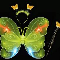 Light Up LED Fairy Themed Costume Set Funny Princess Dress Costume  Halloween yellow wings