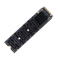NFHK NGFF NVMe M-Key PCI Express to SATA 3.0 8-Port 6Gbps Adapter Converter Hard Drive Expansion Card 2280