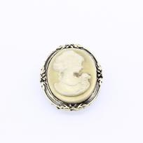 European American Vintage Queen's Head Woman Brooch