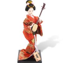 TOYMYTOY 12.60-inch Japanese Traditional Geisha Doll, Kimono Decorated Doll, Flat Base Stable Design, Ideal for Home Office, Perfect as a Japanese