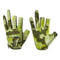 1Pair Three-Finger Fishing Gloves Anti-Slip Breathable Wear-Resistant Ice Silk Fishing Gloves M žalia