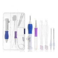 9Pcs/Box DIY Stitching Threaders Punch Needle Knitting Sewing Embroidery Pen Set