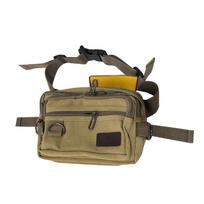 Multi-Function Canvas Chest Bag Large Capacity Fanny Pack Casual Multilayer Waist Packs  Cashier chaki