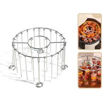 2025 New Air Fryer Grill Skewer Rack, Stainless Steel BBQ Kabob Set, 30 Vertical Meat Skewers with Round Hanging (1)  1-Pack