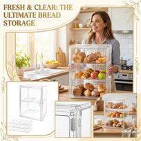 Acrylic Storage Box Transparent Display Cabinet Cosmetic Organizer with Removable Shelves Clear Makeup Storage Rack for Desk or Vanity One Size