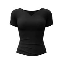 Professional Gym Pilates Yoga T-Shirt Women's Quick-Drying Breathable Outdoor Running Exercise Sportswear Top Short Sleeves S