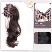 Synthetic Ribbon Banana Clip Ponytail Pleated Bow Pony Tail Hair piece  Party