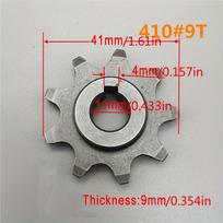Original 9T Fixed Chainwheel 410 Chain Small Gear, Used for Electric Bicycle Motor MY1016Z Bicycle Side Drive Motor Unit Motor MY1018