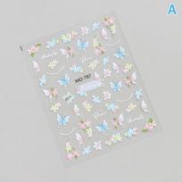 3D Relief Nail Stickers Dopamine Spring Flowers Tulip Butterfly Colorful Bow Manicure Decals Nail Art Sliders Decorations