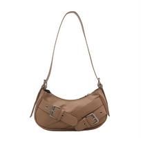 Y2K Y2k Shoulder Bags PU Leather Spicy Girls Handbag Vintage Belt Buckle Armpit Bag  Party
