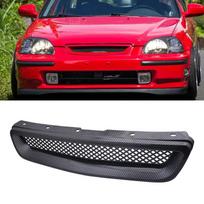 Car Carbon Fiber Mesh ABS Front Hood Grille Grill for 96-98 Honda Civic EJ/EK JDM Type R