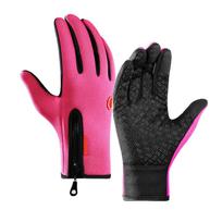 Winter Outdoors Gloves Cycle Gloves Touchscreen Waterproof Fleece Thermal Sports Gloves for Hiking Skiing rožinė