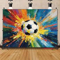 2D Vibrant Soccer Explosion Backdrop Easy to Hang for Indoor and Outdoor Use 47.2x31.5inch/120*80cm