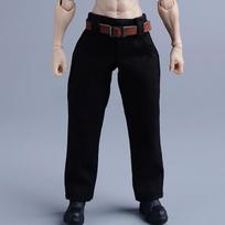 112 Scale MaleFemale Unisex Articulated Action Figure Outfit: Straight Belted Long Pants, Casual Pants, Belt (Body, Head, Shoes, etc. not included)