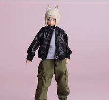 [TOYBARJAPAN] 112 Scale Action Figure Female Body Bomber Jacket (Body, shirt, pants, and shoes not included) (Black)