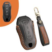 Leather For Porsche Macan EV 2024 2025 Electric Vehile Key Case Cover Modified Decorative Accessorie juoda
