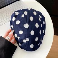 Casual Korean Style Forward Hat Big Head Wide Brim Short Brim Berets Polka Dot Printing Versatile Sun Hat Women's Spring Autumn