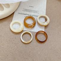 5Pcs Fashion Colorful Irregular Rings Geometric Elegant Finger Ring Resin Acrylic Ring Jewelry Accessories