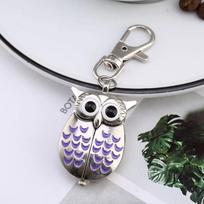 New Flip Style Necklace Hanging Watch Small Cute Owl Keychain Pocket Watch on Chain Cartoon 's Watches Daily Wear brown
